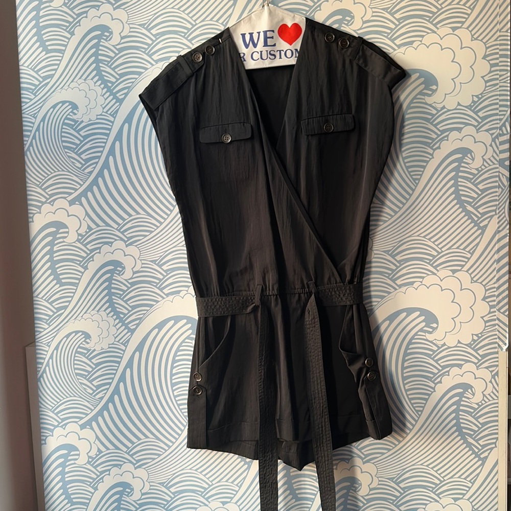Rachel Roy black one piece romper with belt. Size XS